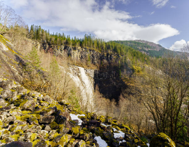 istock Skjervefossen Waterfall in Spring Landscape 2166400903