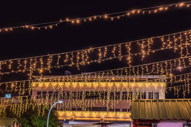 istock Illuminated swing chain carousel in amusement park at night 2166401194