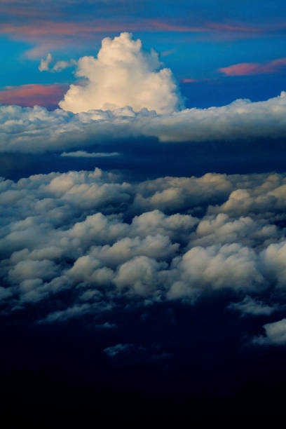 Cumulonimbus clouds viewed from an aeroplane.