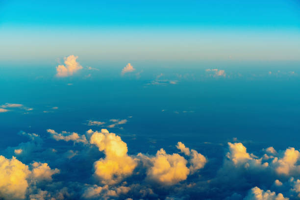 Evening clouds seen from an aeroplane.