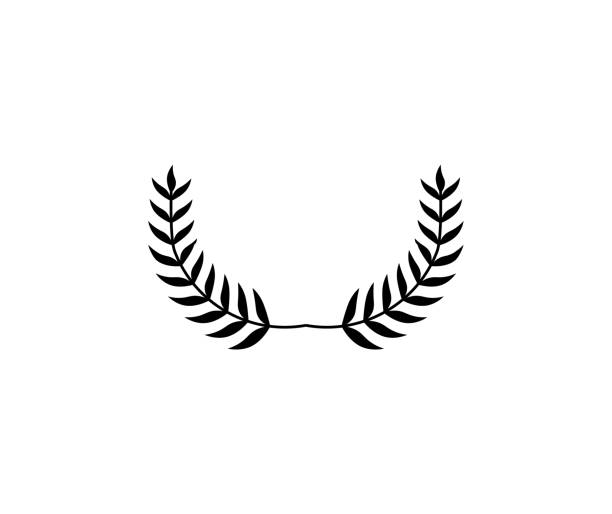 Laurel circle wreath. Branch greek olive oak wheat leaves Laurel circle wreath. Branch greek olive oak wheat leaves. laureat stock illustrations