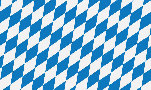 istock Traditional Beer Fest print ornament. Rhombus blue and white background. Bavarian flag. Vector background 2166408485