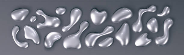 istock Chrome liquid 3d shapes in y2k style isolated on a black background. Render of 3d metal silver element, melt fluid form in retro aesthetic and futuristic style. 3d vector y2k illustration 2166408790