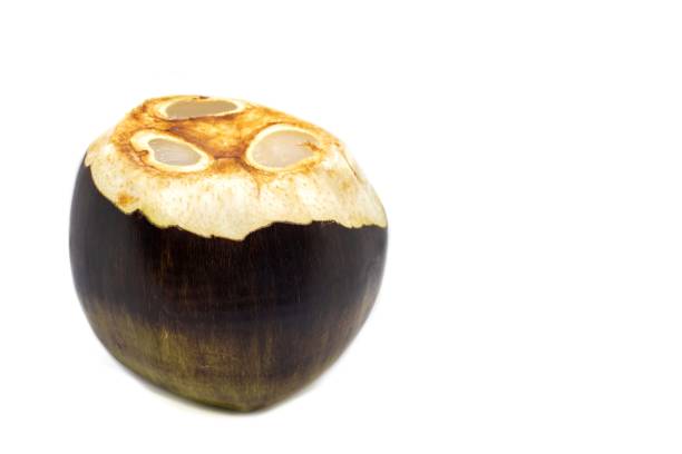 Palmyra Palm or Ice Apple Cut Isolated on White Background with Copy Space, Also Known as Tala or Toddy Palm