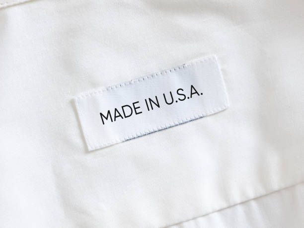 istock White clothes tag showing made in usa 2166412512