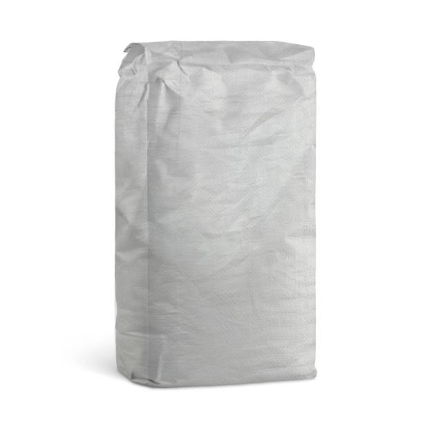 istock Plastic Bag Mockup, 25 kg Bag Mockup, Sand bag or white plastic canvas sack for rice or agriculture product 2166416002