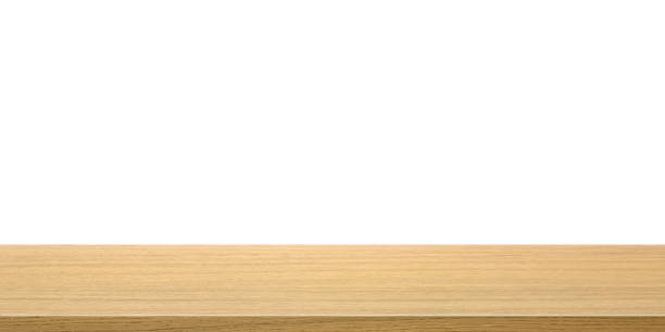 istock Wood table with perspective view. Wooden desk isolated on transparent background with top front view. Realistic kitchen board vector illustration. Rustic countertop of timber surface, floor, deck 2166417728