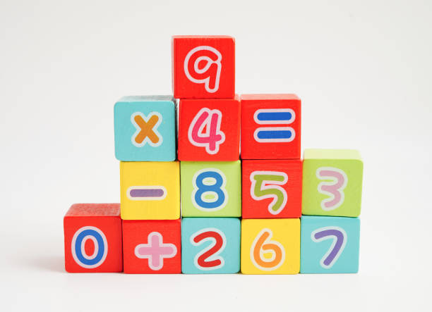 istock Number wood block cubes for learning Mathematic, education math concept. 2166421496