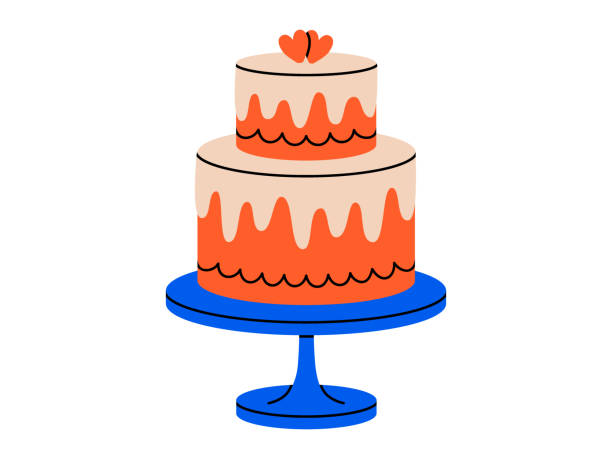 kuvapankkikuvitukset aiheesta hääkakku sydämillä -kuva - hääkakku