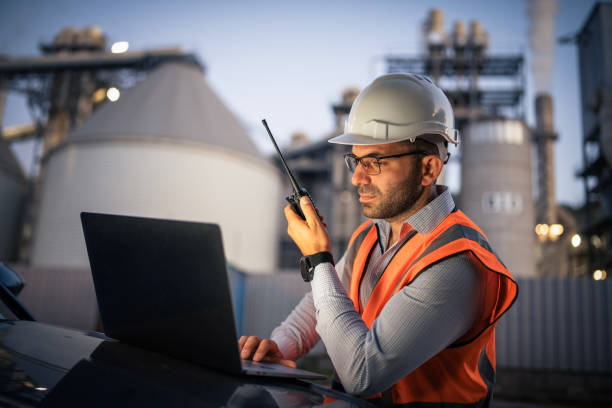 istock A hard working electrical engineer,working late hours on the power station. 2166421915