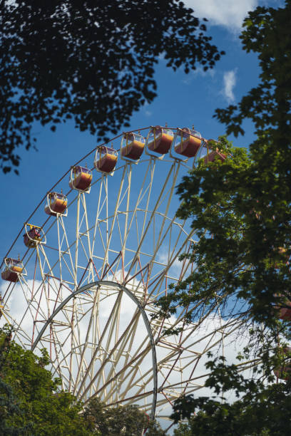 istock Ferris wheel in Gorky Park, view through the trees 2166425501