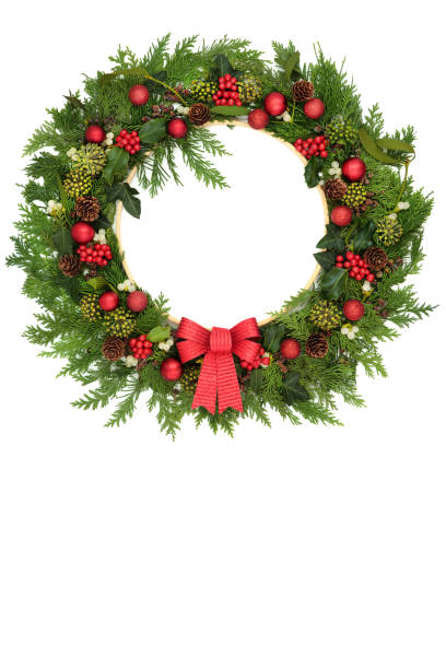 istock Christmas Winter Welcome Wreath with Flora and Baubles 2166427528
