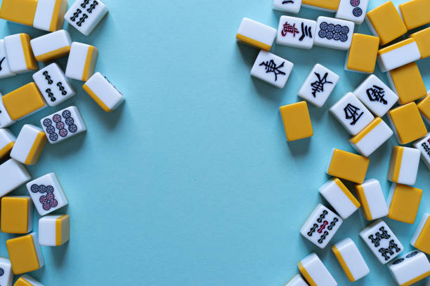 istock Mahjong tiles lined up 2166432575
