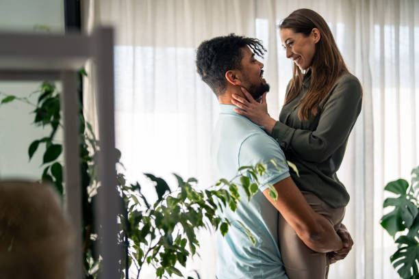 istock Affectionate Interracial Couple in a Tender Embrace 2166433658