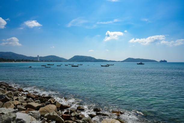istock Beautiful beach with clear blue sky at phuket Thailand. 2166435913