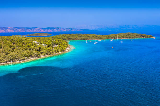 Scenic view at Adriatic Sea, central Dalmatia landscape, Croatia