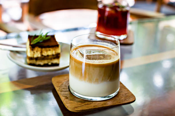 istock Iced coffee with dessert in cafe 2166439914