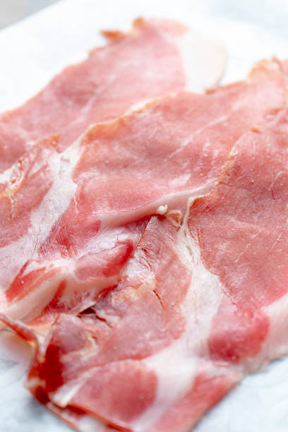 Detail of cold cuts ham and salami