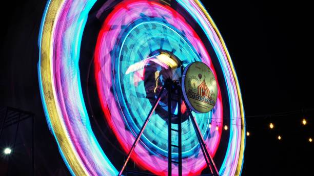 istock Light trail ferris wheel photography 2166444388