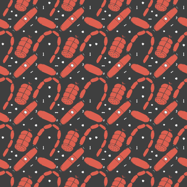 istock Seamless meat pattern. Doodle meat background. illustration with meat products icons 2166446425