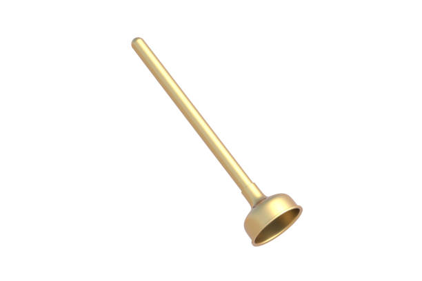 istock Golden toilet plunger isolated on white background. 3d render 2166447420
