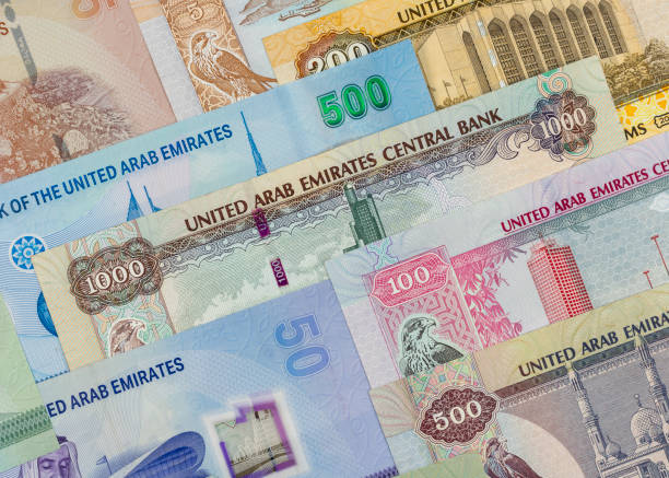 istock United Arab Emirates various denominations currency notes. Business background concept. 2166450141