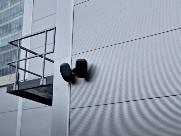 istock industrial hall, warehouse has a steep staircase with high resistance even under heavy load galvanized steel floor grate and railings. expanded metal, edges of stairs of safety, black, perforated 2166454294