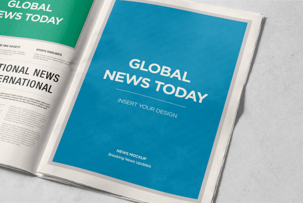 istock 3D Rendering of Newspaper Advertising Banner Mockup on Isolated Background 2166460732