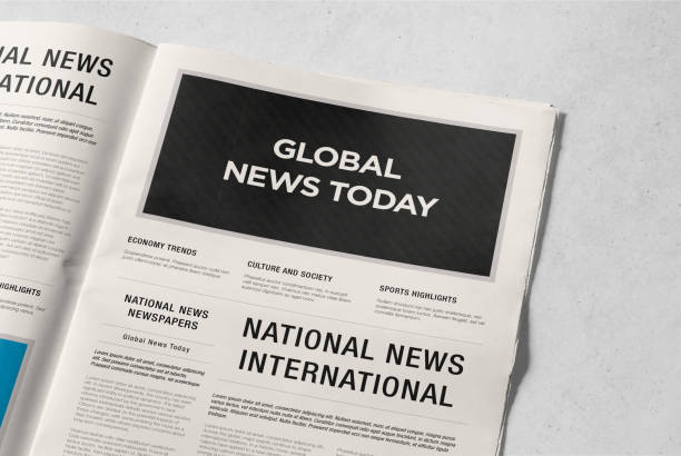 istock 3D Rendering of Newspaper Advertising Banner Mockup on Isolated Background 2166460733