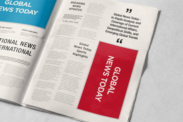istock 3D Rendering of Newspaper Advertising Banner Mockup on Isolated Background 2166460849