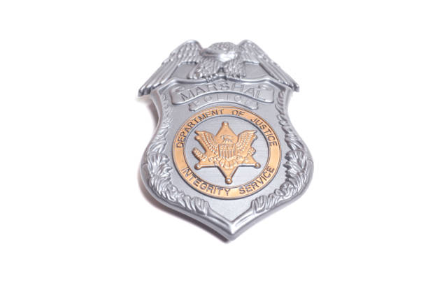 istock Police Marshal U.S badge isolated on white background 2166467326