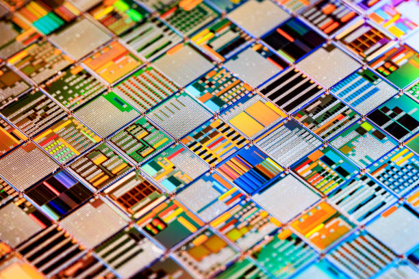 istock Silicon semiconductor wafer close-up. In electronics, a wafer also called a slice or substrate is a thin slice of semiconductor, a crystalline silicon, used for the fabrication of integrated circuits 2166469809