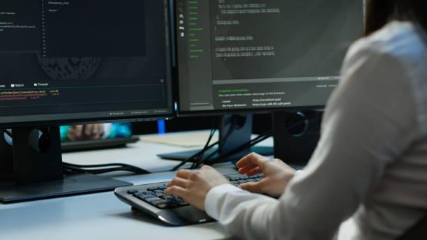 istock Close up of IT expert in server hub establishing performance benchmarks 2166472845