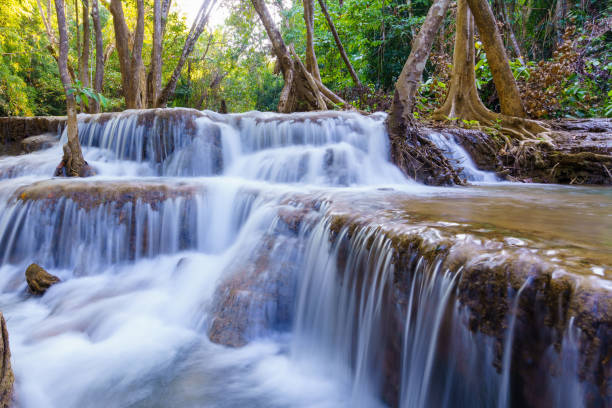 istock wonder Waterfall in deep rain forest jungle (Huay Mae Kamin Waterfall National Park in Kanchanaburi Province, Thailand) 2166477648