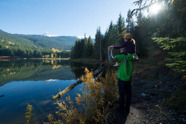 istock Young girl balances on log 2166477802
