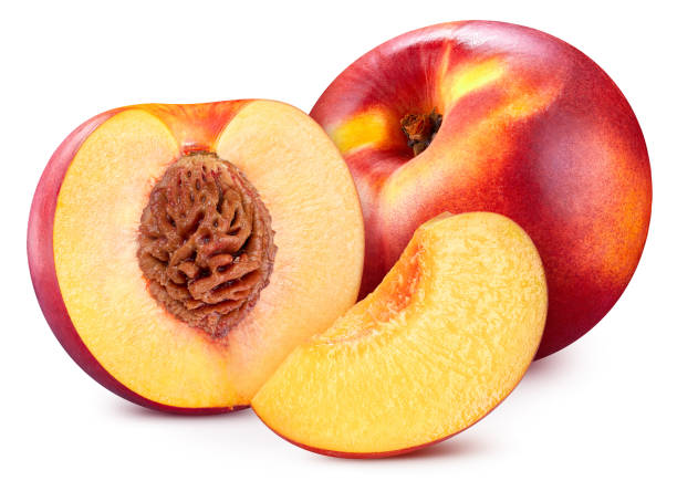 istock Fresh red peach isolated on white background 2166479979