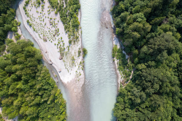 istock Aerial view of river and forest 2166482203