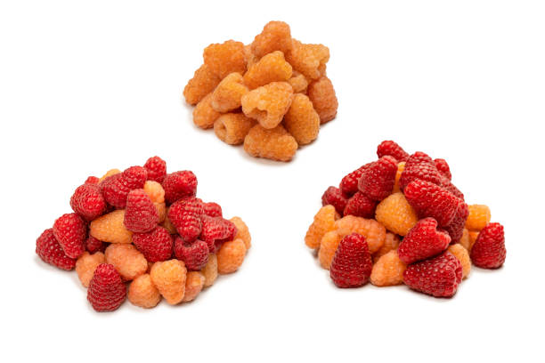 istock Tasty raspberries isolated on  white background. 2166483572