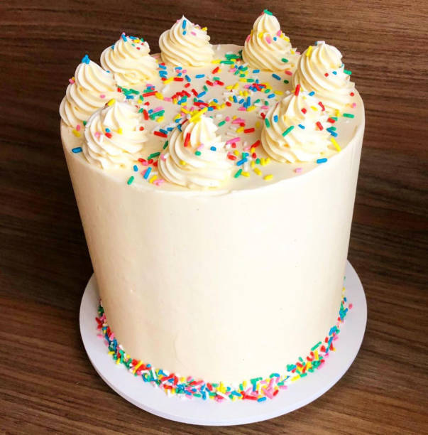 istock Cake decorated with colorful sprinkles 2166489588