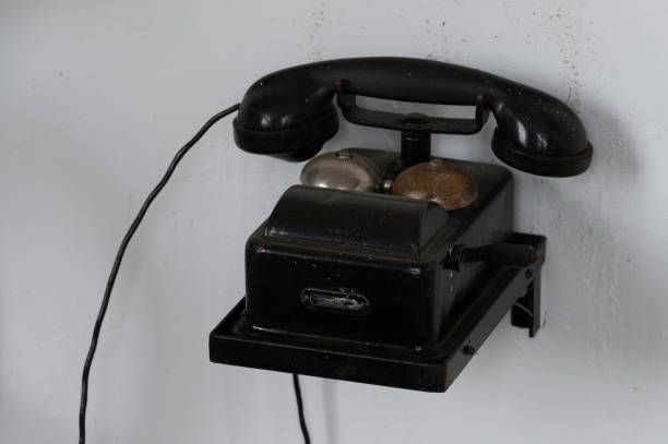 istock Antique black crank telephone 2166493109