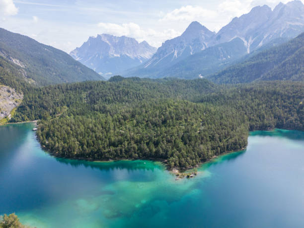 istock Vertical Aerial View of Alpine Lake and Mountain Range 2166494458