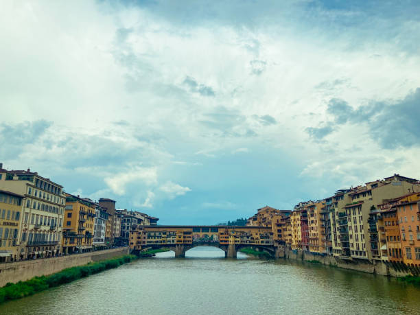 the old bridge, symbol of the city of Florence, the cradle of the Italian Renaissance and the capital of Tuscany in Italy, in August 2016