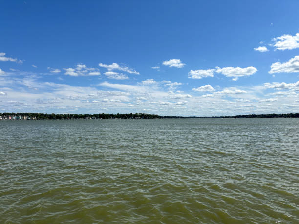 Scenic view of Cedar Lake, Indiana USA on a summer day