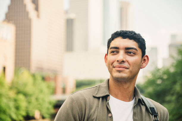 University Student portrait in city downtown