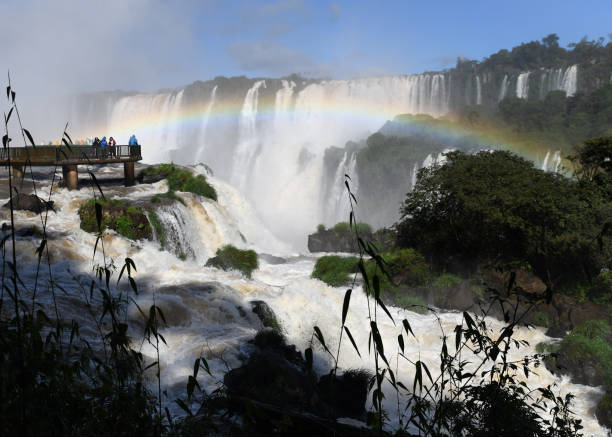istock Visitors on boardwalk surrounded by the Iguazu Waterfalls 2166510287