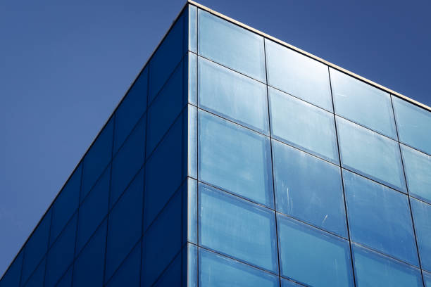 istock Fragment of a blue glass building 2166510608