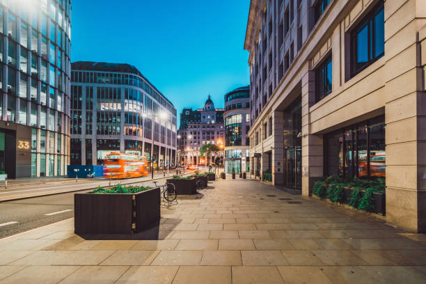 istock Night scene at financial district in London 2166510620