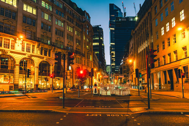 istock Night scene at financial district in London 2166510655