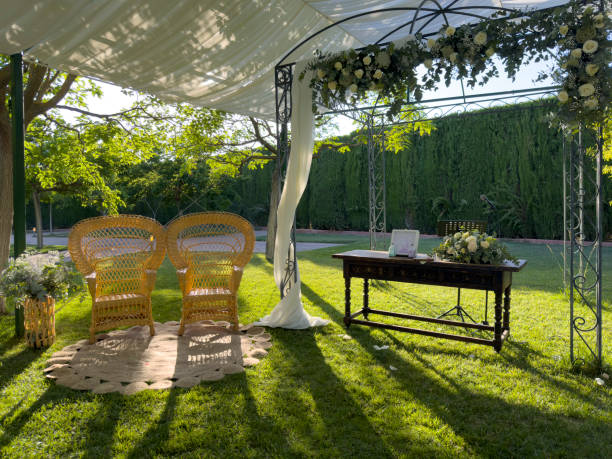 istock Sun-Kissed Vows: Outdoor Civil Ceremony Altar 2166511137