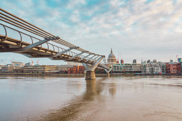 St. Pauls cathedral dome from across the river Thames, London